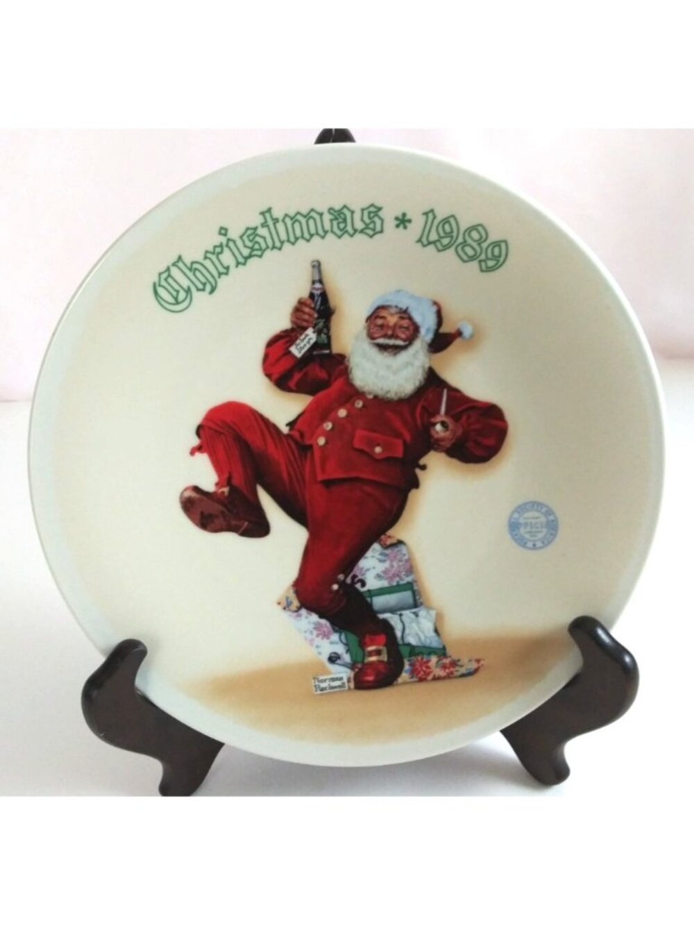 1989 Knowles Jolly Old St. Nick By Norman Rockwell Limited Edition Plate #2197D
